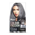 Colour Freedom Metallic Graphite Grey Permanent Hair Dye with PurePlex. Ultra Glossy Conditioning Hair Colour. 100% grey coverage. By Knight & Wilson.