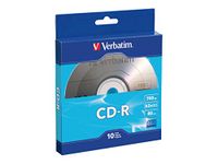 Verbatim CD-R 700MB 80 Minute 52x Recordable Disc - 10 Pack Bulk Box