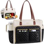LOVEVOOK Lunch Bag for Women,Work Bag with Insulated Lunch Compartment with Large Cup Holder,17.3 Inch 3 in 1 Laptop Tote Bag for Teacher,Nurse,Travel,Casual,Office,Picnic