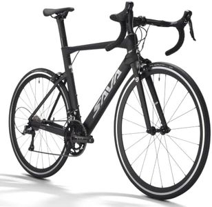 SAVADECK Carbon Road Bike with Shimano SORA R3000 18 Speed Derailleur System,Racing Bicycle with Carbon Fiber Frame Carbon Fork and Double V Brake for Adult.(Black 47cm)