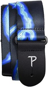 Perri's Leathers Ltd. - Correa de guitarra - Poliéster - Azul Rayo - Ajustable - Para guitarras acústicas/bajas/eléctricas - Fabricada en Canadá (LPCP-46)