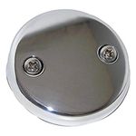 LASCO 03-1425 Two Hole Style Bathtub Waste and Overflow Plate, with Screws Chrome Plated