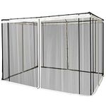 Outsunny Replacement Mosquito Netting for Gazebo 10' x 10' Black Screen Walls for Canopy with Zippers for Parties and Outdoor Activities, Cream White