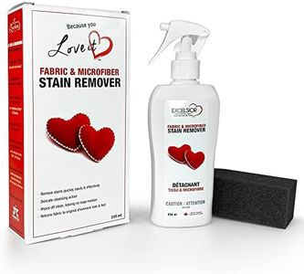 Excelsior Fabric & Microfiber Stain remover includes 250 ml bottle & Sponge - Effective Fabric Cleaner spray that removes spots and stains from Fabric & Microfiber upholstered furniture