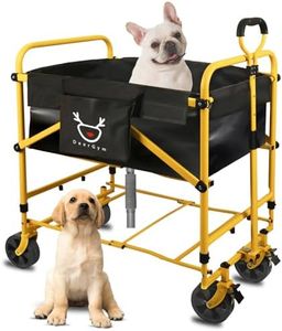 2-in-1 Dog Bathtub and Dog Stroller, Portable Dog Bath and Pet Stroller for Small and Medium Dogs (5-55 lbs) and Cats, Four-Wheel Bathing Cart with Brake