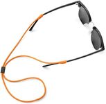 Pilotfish Glasses Strap, Silicone Sunglasses Strap for Eyewear, Adjustable Eyeglass Chain (Orange)