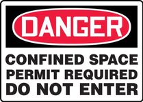 ACCUFORM Signs MCSP026VS Adhesive Vinyl Safety Sign, Legend "Danger CONFINED Space Permit Required DO NOT Enter", 10-Inch Length x 14-Inch Width x 0.004-Inch Thickness, Red/Black on White