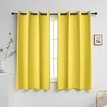 Yellow Blackout Solid Curtains - Ro