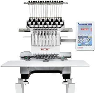 TOYOT Embroidery Machine with 15 Needles, Commercial Embroidery Machine With Laser Positioning, 14.2'' x 7.9'' Large Embroidery Area, Ideal for Flat, Hat, T-shirt and more