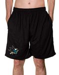 Calhoun NHL Men's Team Logo Air Mesh Shorts (San Jose Sharks, Medium)