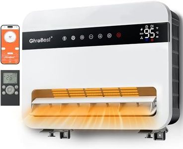 Givebest Wall-Heater-for-Indoor-Use, 1500W Electric Space Heater, Works with Alexa, Adjustable Thermostat, Remote Control, 24H Timer, Easy-mounted Heater for Room Bedroom