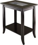 Winsome Genoa Rectangular End Table with Glass Top And Shelf