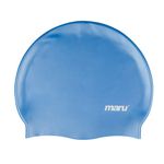 MARU Swimming Hat, 100% Silicone Swim Cap, Unisex Adult Swimming Cap, Lightweight Swimming Caps for Men and Women, Comfortable and Durable Swim Hats Designed in the UK (Blue, One Size)