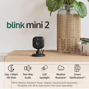 Blink Mini 2 Smart Security Camera – Black Indoor HD Surveillance