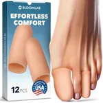 BloomLAB Toe Protectors for Women & Men - 8 Small and 4 Big Gel Toe Caps Provide Relief from Missing or Ingrown Toenails, Corns, Blisters, Hammer Toes