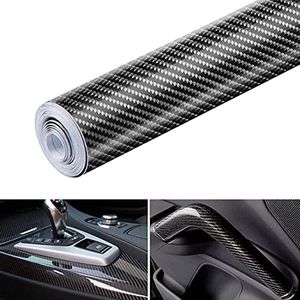 KAHEIGN 30CM x 300CM Carbon Fibre Vinyl Wrap, 6D High Gloss Vinyl Wrap Bubble Free Waterproof Adhesive Vinyl Film with 3D Texture for Cars Motorcycles Computer Desk Tool Box Decoration