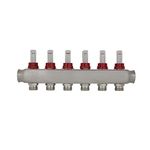 Underfloor Water Heating Manifold 2 3 4 5 6 7 8 9 10 11 12 Port with Flow Meter Regulator ufh Manifold for Multilayer Pipe pex (6 Port)