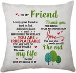 To My Friend Gifts for Women Cushion Covers Pillow Cover for Friends BFF Bestie Friendship Gifts for Birthday Graduation Christmas (066 To My Friend)