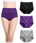 marysgift Panties for Women Tummy Control Knickers Ladies Briefs Soft Full Coverage High Waisted Cotton Underwear (AJ2,2XL UK 14 16)