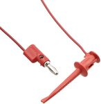 Pomona 3782-36-2 Minigrabber Test Clip To Multi-Stacking Banana Plug Patch Cord, 36" Length, Red (Pack Of 5)