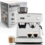 Breville Barista Max+ Espresso, Latte & Cappuccino Coffee Machine, Intelligent Grind & Dosage, Precision Extraction Timer, Integrated Milk Frother,15 Bar Italian Pump, Silver [VCF153]