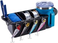 Sohinda Boat Cup Holder, Boat Caddy Organizer, Multifunctional Boat Storage Organizer for Boat, Kayak, Pontoon, Bass Boat, Jon Boat - Fishing Tool Holder, Boat Fishing Accessories(Black)