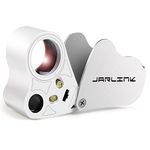 JARLINK 30X 60X Illuminated Jewelers Loupe Magnifier, Foldable Jewelry Magnifier with Bright LED Light for Gems, Jewelry, Coins, Stamps, etc