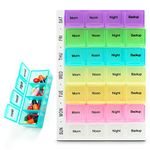 7 Day Pill Box Organiser | Large Pill Boxes 7 Day 4 Times a Day | Weekly Pill Box Tablet Organiser | Tablet Box Pill Organiser 7 Day 4 Times | Daily Pill Box Organiser 7 Day | Medicine Storage Box