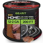 12AWG Speaker Wire, GearIT Pro Series 12 Gauge Speaker Wire Cable (200 Feet / 60.96 Meters) Great Use for Home Theater Speakers and Car Speakers, Black