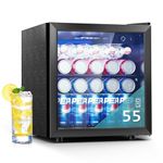 EUHOMY Beverage Refrigerators with Glass Door, Beverage Fridge Cooler 55 Can Drink Fridge Wine Bottle Fridge, Beverage Glass Fridge with LED Lights, Removable Shelves for Home/Office/Dorm/Bar (Black)