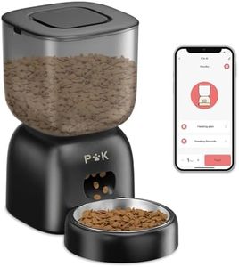 PUPPY KITTY 2,4G WiFi Distributeur Croquettes Chat Automatique, Distributeur Croquettes Chat avec Bols en Acier Inoxydable, Connecté App, Enregistrement Vocal 10S, 10 Repas par Jour