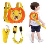 Lehoo Castle Toddler Reins for Boys, 4-in-1 Baby Reins Walking Harness with Anti Lost Wrist Link, Toddler Harness for Walking 1-3 Years(Lion)