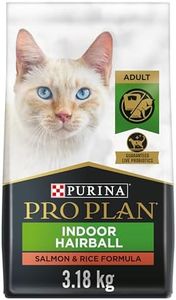Purina Pro Plan Dry Cat Food, Specialized Indoor Hairball Salmon & Rice - 3.18 kg Bag (1 Pack)