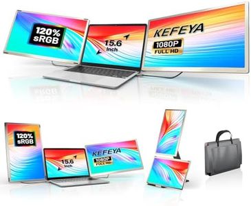 KEFEYA 15.6" Laptop Screen Extender, 120% sRGB FHD 1080P IPS Laptop Monitor Extender with Type-C USB HDMI Plug-Play for Mac Windows Chrome Android Triple Portable fit All Laptops
