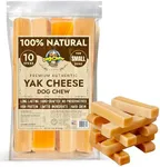 Tibetan Dog Chew Yak Cheese Sticks - Natural Treats for Small to Large Dogs, Lasting, Digestible, Promotes Dental Health, Rawhide and Grain-Free, Ideal for Aggressive Chewers, 10-Pack