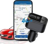 4G LTE GPS Tracker & Car USB Charger Hidden GPS Tracker for Cars Vehicles, Worldwide Real Time Tracking GPS Car Tracker Device Connection via Cigarette Lighter, Free APP/Web No need Subscription