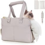 Small Pet Carrier Airline Approved for Pet, Soft Sided Folding Dog Carrier for Small Medium Cats Puppies up to 13 Lbs, Washable Breathable Puppy Carrie Carrier for Outdoor Travel (Small Gray)