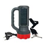 dlight Flare+ Solar Rechargeable LED Emergency Torch for Home | 2 Modes of Brightness, Convenient Portable Design, in-Built Solar Panel, paired with Charging Cable & Shoulder Strap, 2000mAH Battery