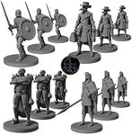 Newcombie 12 DND Miniatures Town Guards & Plague Doctors | Dungeon and Dragons Miniature Figures | Unpainted D&D Miniatures Dungeon and Dragon 5th Edition Figurines | DND Minis 5e