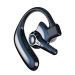 emotal Dual-Mic AI Noise Cancelling Bluetooth Headset for Cell Phones, 10 Days Standby 30Hrs HD Talktime Bluetooth Earpiece IPX6 Waterproof Ultralight for Driving/Truckers/Business, Black