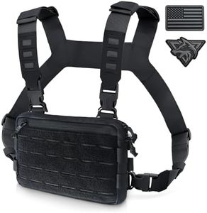 WYNEX Tactical Chest Rig Pack for Men, Running Chest Bag with Front Loop Airsoft Recon Chest Rigs for Hunting Outdoor EDC Combat Patch Included