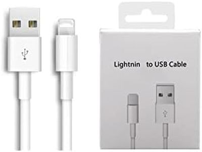 Uelkdef 1Pack Apple MFi Certified] Lightning to USB Cable Compatible with iPhone Xs Max/Xr/Xs/X/8/7/6s/6plus/5s,iPad Pro/Air/Mini,iPod Touch(White 2M/6.6FT)