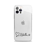 MITZVAH Silicone Personalised Case For iPhone 15 14 13 12 11 Pro Max Mini Xr Xs X 10 8 Plus 7 6S 6 Se Custom Name Transparent Clear Cover For Girls Boys (Pattern 1)