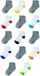 Amazon Essentials Unisex Toddlers' Cotton Ankle Socks, 14 Pairs, White/Grey, 4-5T