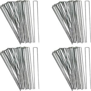 Sunnydaze 12-Inch Galvanized Garden Landscape Staples - 100-Pack