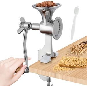 CGOLDENWALL Manual Grain Mill Stainless Steel Grinder Hand-operated Coffee Grinder with Fineness-adjustable Spring for Spice Pepper Corn Coffee Beans Grains