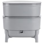 Vermicompost for Kitchen and Balcony – Wormbox That Resembles Peat – Design Bucket Made of 100% Recycled Plastic – Volume 30 litres, Grey