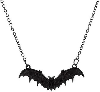 Dreuyet Bat Necklace for Women Men Gothic Flying Black Bat Choker Necklace Punk Cool Cyber Animal Wing Choker Personalized Hip-Hop Vampire Bat Necklace Halloween Black Bat Choker Necklace (Bat A)