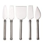 RSVP International Endurance® Stainless Steel Cheese Knives, Set of 5 | Five Different Blades | Cut & Serve Cheeses in Style | Great for Parties, Events, or Home Use | Dishwasher Safe