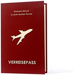 Diese-Klappkarten Tarjeta 3D con sobre, maleta, pasaporte de avión, tarjeta de regalo para dinero, viajes, vacaciones, tarjeta de felicitación de cumpleaños para escribir